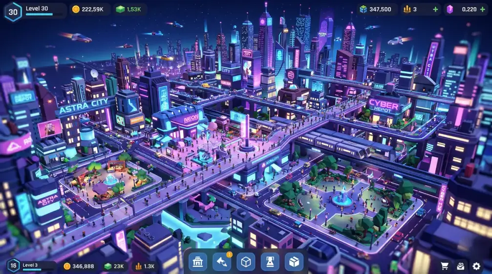 City building mobile game on a smartphone screen, illustrating the multiplayer networking problem this post covers